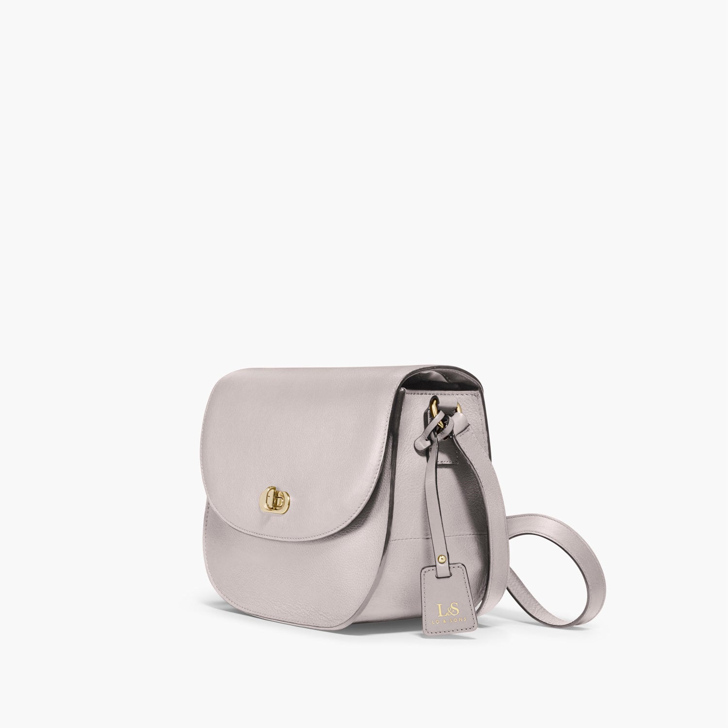 Side - The Claremont - Full Grain Leather - Light Grey - Crossbody - Lo & Sons