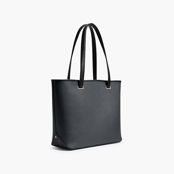 The Seville: Women's Leather 15 Laptop Tote in Black | Lo & Sons