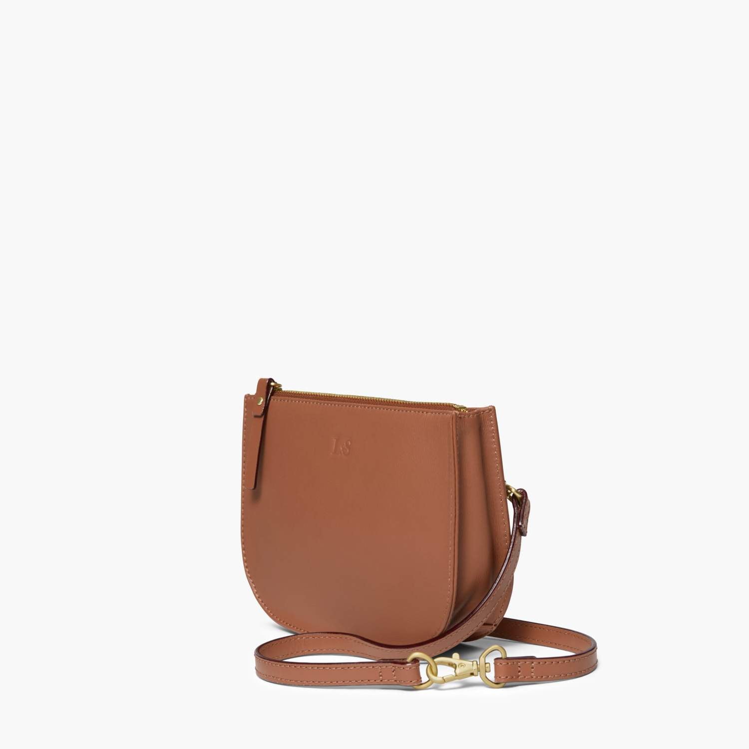 Side - The Waverley - Nappa Leather - Sienna / Gold / Grey - Crossbody - Lo & Sons