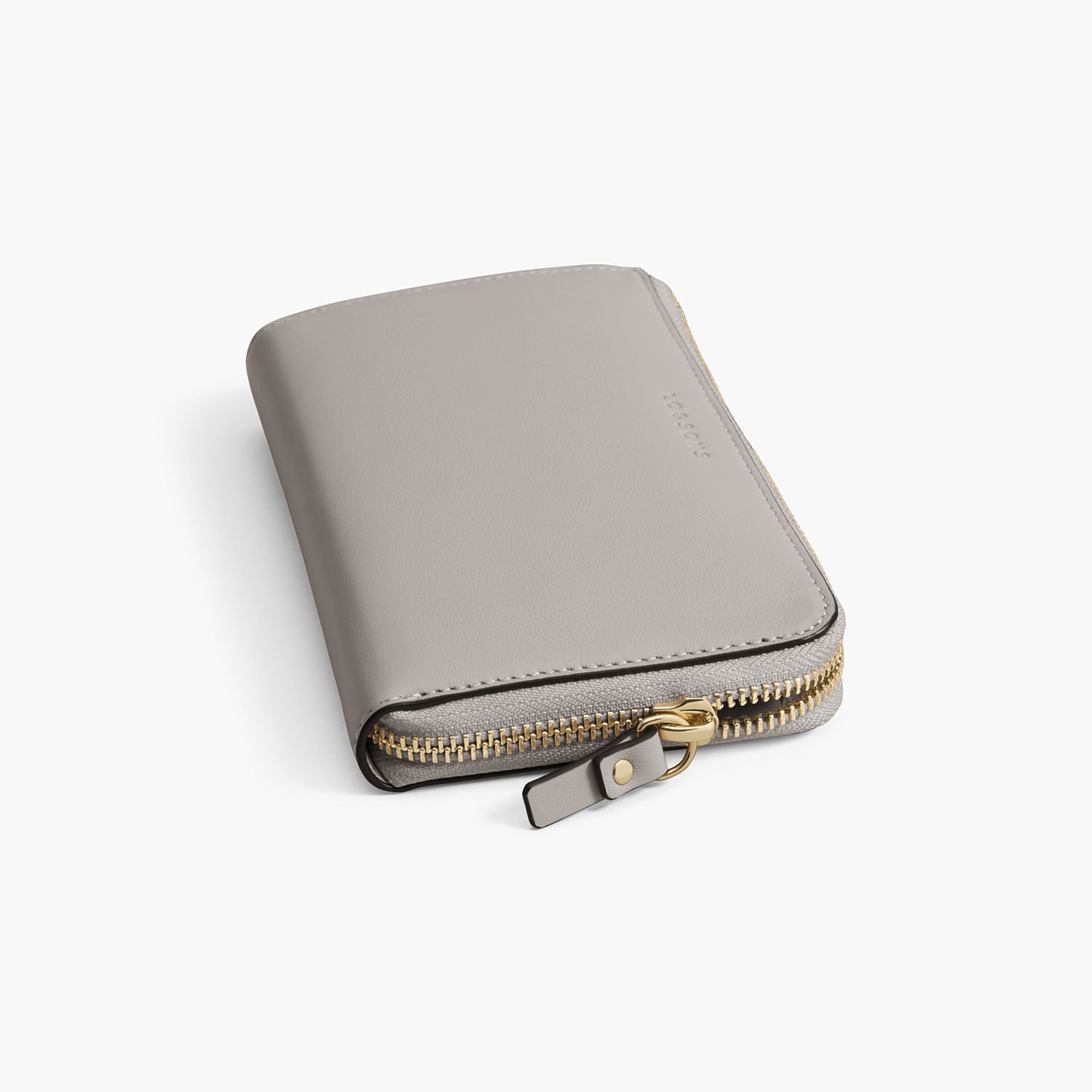 Zipper Detail - The Leather Wallet - Nappa Leather - Light Grey / Gold / Grey - Small Accessory - Lo & Sons